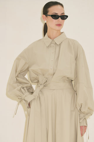 Labeca Tie Front Shirt Stone