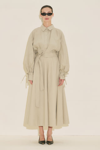 Labeca Tie Front Shirt Stone