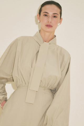Wide Sleeve Design Dress Khaki