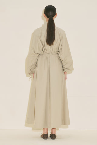 Wide Sleeve Design Dress Khaki