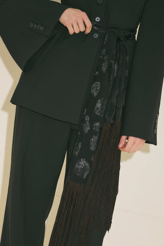 Tassel-Detail Shawl Black