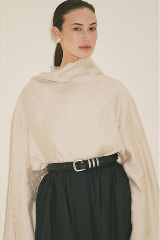 Textured Drape Blouse Stone