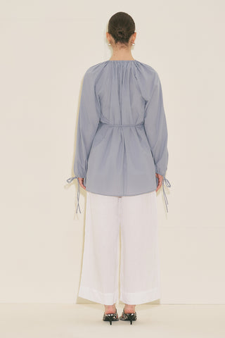 Tie Detail Tunic Blue
