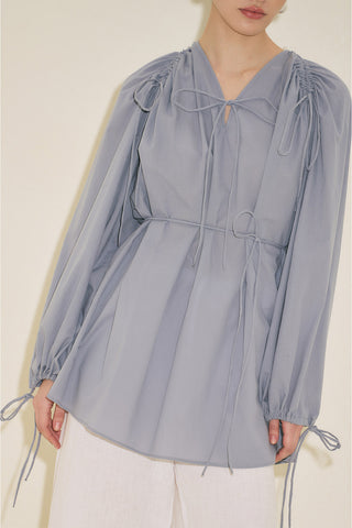 Tie Detail Tunic Blue
