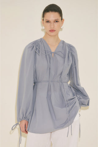 Tie Detail Tunic Blue