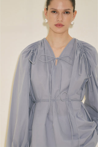 Tie Detail Tunic Blue