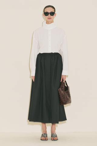 High Neck Cropped Shirt Ecru