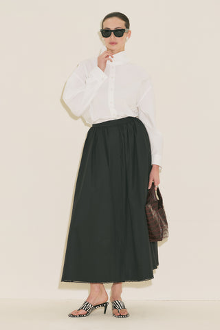 High Neck Cropped Shirt Ecru