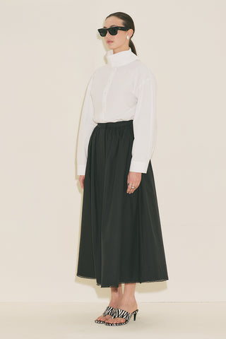 High Neck Cropped Shirt Ecru