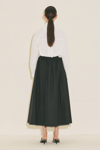 High Neck Cropped Shirt Ecru