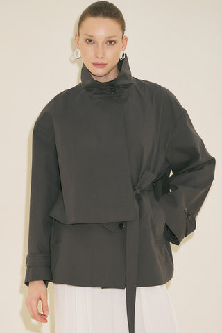 Ria Statement Trench Coat Anthracite