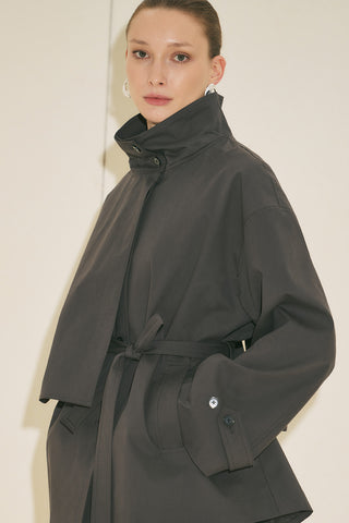 Ria Statement Trench Coat Anthracite
