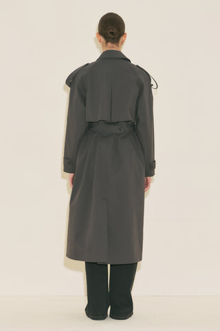 Malia Double Collar Trench Coat Anthracite