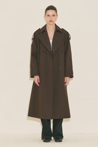 Malia Double Collar Trench Coat Brown