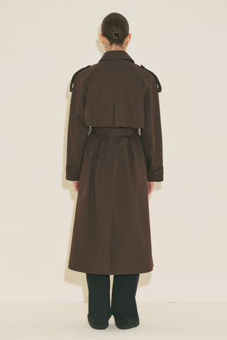 Malia Double Collar Trench Coat Brown