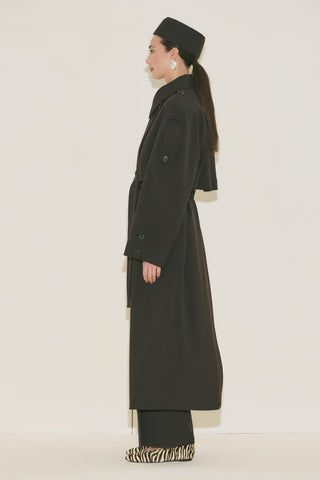 Limited Edition Wide Sleeve Trench Coat Dark Brown