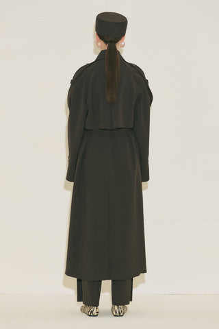 Limited Edition Wide Sleeve Trench Coat Dark Brown