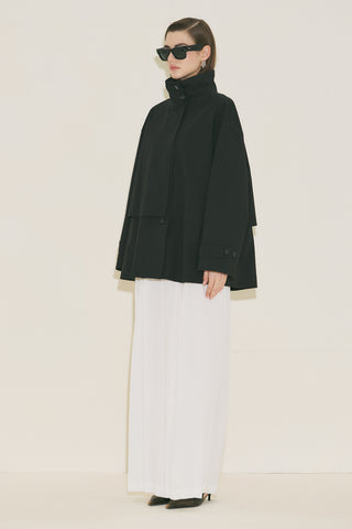 Ria Statement Trench Coat Black