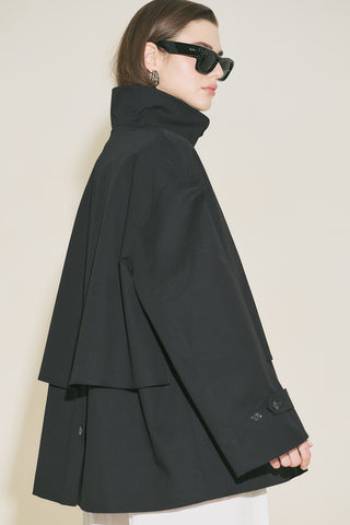Ria Statement Trench Coat Black