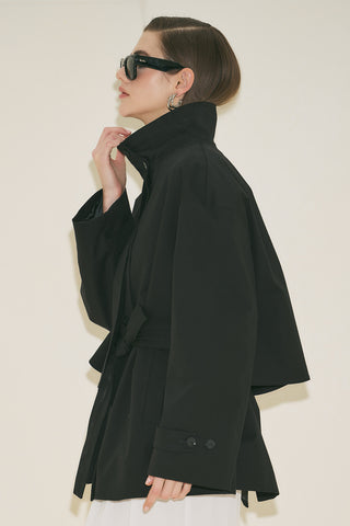Ria Statement Trench Coat Black