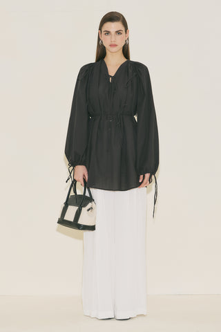 Tie Detail Tunic Black