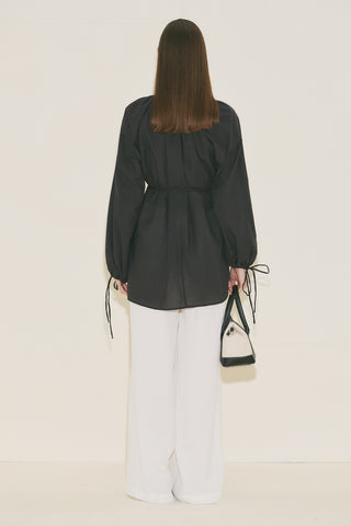 Tie Detail Tunic Black