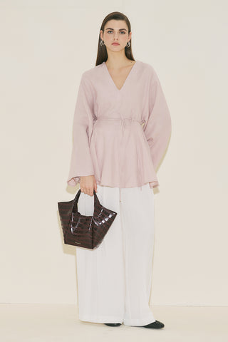 100% Linen Voluminous Tunic Pink