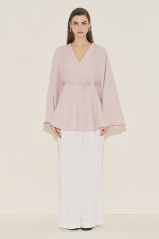 100% Linen Voluminous Tunic Pink