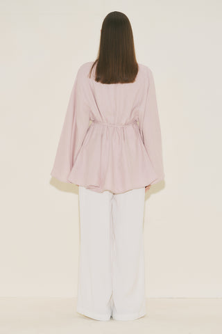 100% Linen Voluminous Tunic Pink