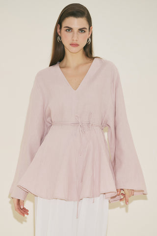 100% Linen Voluminous Tunic Pink