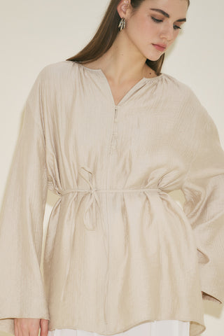 Textured Drape Tunic Stone