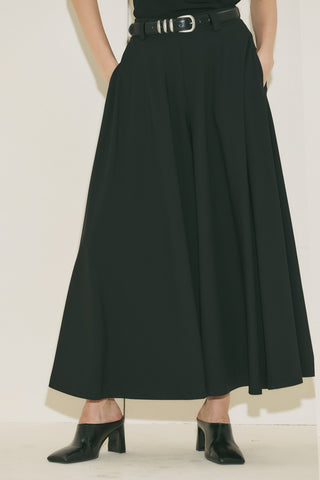 Wide Skirt Effect Trousers Black