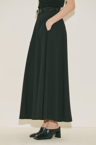 Wide Skirt Effect Trousers Black