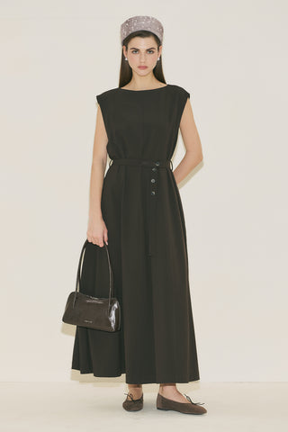 Premium Belted Dress Brown