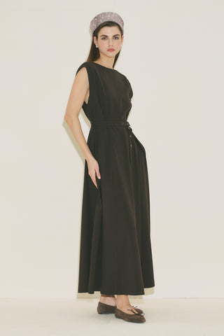 Premium Belted Dress Brown