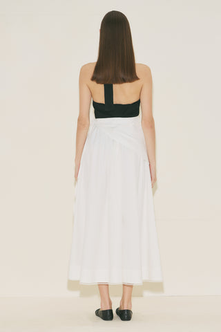 Button Front Poplin Skirt Ecru