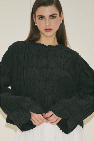 Textured Mirina Blouse Black