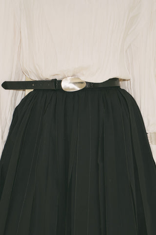Oval Metal Buckle Belt Black