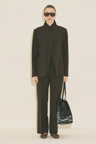 Classic Straight Trousers Dark Brown