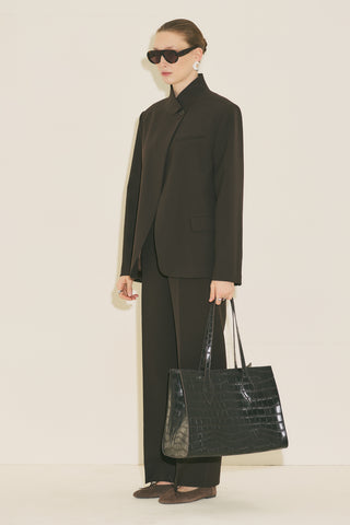 Classic Straight Trousers Dark Brown