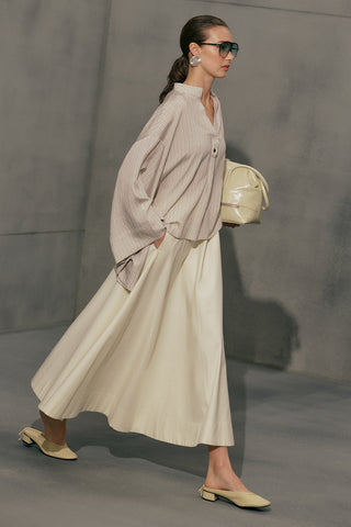 Panel Detail Flared Skirt Vanilla