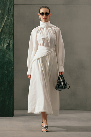 Tie Neck Blouse Ecru