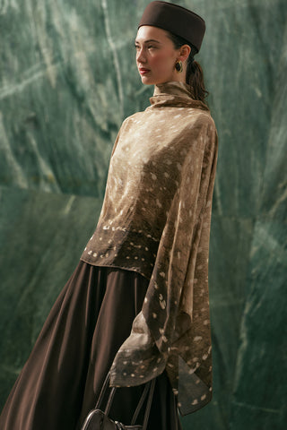 Patterned Blouse With Scarf Detail Gazalle
