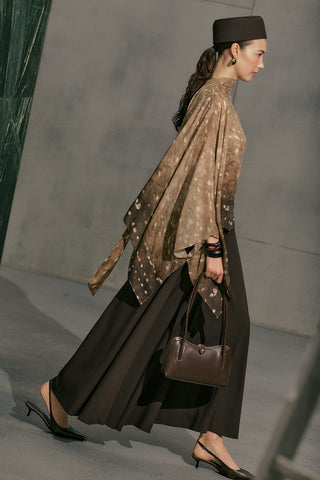 Patterned Blouse With Scarf Detail Gazalle