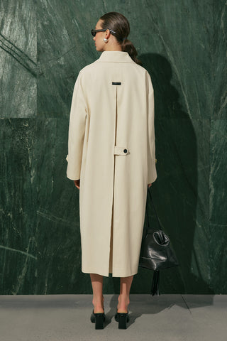 Malene Buttoned Trench Coat Vanilla