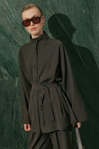 Yui Belted Jacket Brown