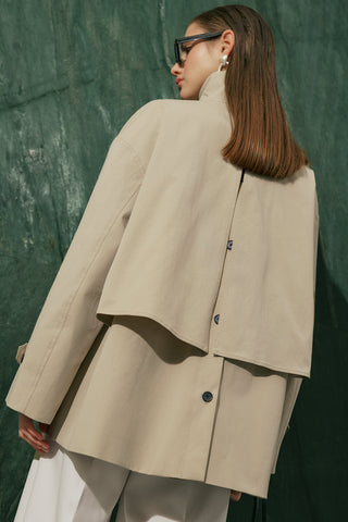 Ria Statement Trench Coat Stone