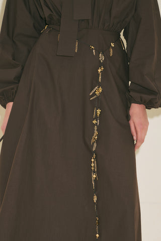 Leaf Design Belt Bronze Black