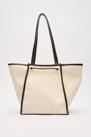 Canvas City Bag With Tassel Detail Brown