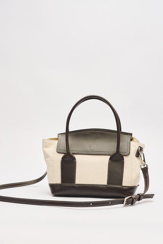 Ruth Flap Mini Canvas Bag Brown
